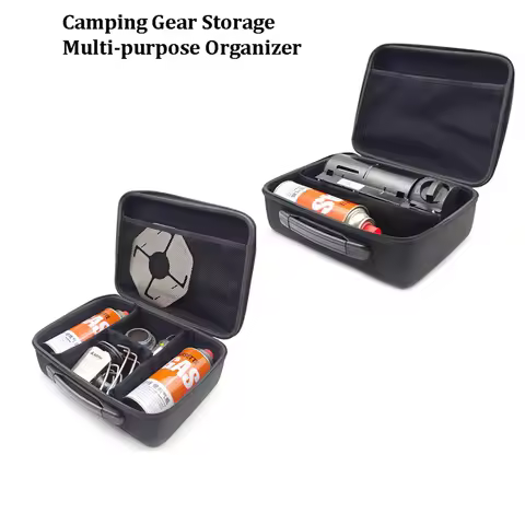 Outdoor Multipurpose EVA Storage Box for Snowpeak GS600 SOTO Spider Stove Long Gas Tank Flat Gas Tan