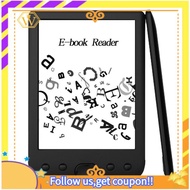 【W】Digital Electric Book Reader 6 Inch Portable Ebook Reader 8GB Memory Ink Screen for Home Commutin