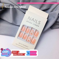 NAIL ART FAKE NAIL AESTHETIC/TAHAN AIR/WARNA NUDE