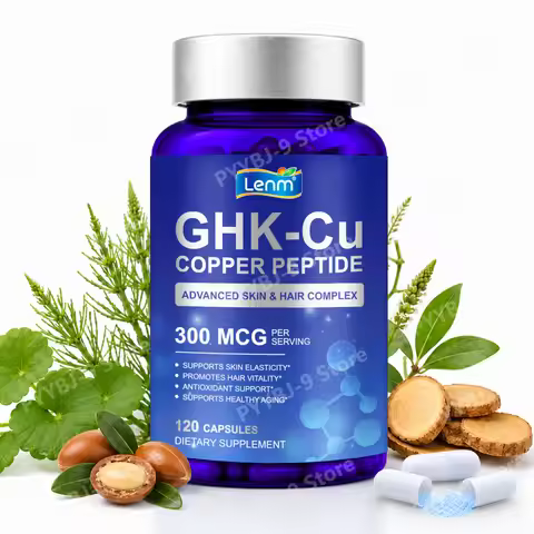 Lenm GHK‑Cu Copper Peptide Capsules 120ct Supports Skin Elasticity & Hair Growth Antioxidant Anti‑Ag