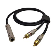 Akai 6.5mm Female to 2 RCA Male Jack Cable 1Mtr Thick Strand Send Power Clear Sound