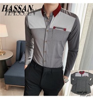 Kemeja Pria Lengan Panjang Motif Terbaru Modis Style Korea Hassan