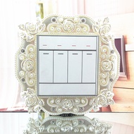 MAWAR Light Switch Frame Sticker Rose Light Switch Frame European Classic Light Switch Frame Gold Fr