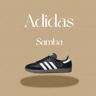 [กล่องเดิม] adidas Samba OG ย้อนยุคคลาสสิก รองเท้าหญิง forum low เป็นแฟชั่น รองเท้าผู้ชาย รองเท้าเดิน รองเท้าลำลอง สีดำ