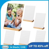 6 Pack Sublimation Photo Frames Blanks 5 X 7 Inch Heat Transfer Metal Picture Frames with Wood Base 