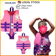 【Selangor   Stock】Kids Swim Vest, Childrens Swimming Float Jacket Neoprene Swimsuit, Girls Boys Floa