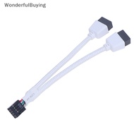 【FOSG】 Audio HD Extension Cable For PC DIY 10cm Computer Motherboard USB Extension Cable 9 Pin 1 Female To 2 Male Y Splitter Hot