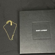 Saint Laurent YSL Logo Pendant bracelet 金色YSL Logo吊墜手鍊（附原裝盒）