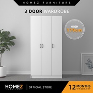 [FREE Shipping] Homez 3 Door Wardrobe Almari Baju Cabinet Storage (180cm&170cm Height) - HMZ-FN-WD-6