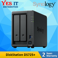 Synology DiskStation DS725+ 2-Bay NAS Storage + HAT3300-4T X2 / HAT3300-6T X2 / HAT3320-8T X2