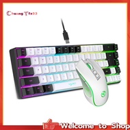【Chuangtfx03】HXSJ 68 Keys Mechanical Keyboard Compact RGB Luminous Gaming Mouse and Keyboard for PC 