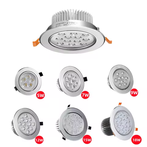 Dimmable LED Downlight Spot Light 3W5W7W9W12W15W18W COB Ceiling Light AC85-265 Living Room Interior 