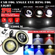 Car Sport Light Led Fog Lamp Projector Eagle Eye Halo Angle Ring Led Cob Drl Daylight Lampu Kereta