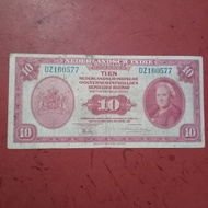 Uang kertas lama 10 Gulden NICA Nederlandsch Indie uang kuno TP145dh
