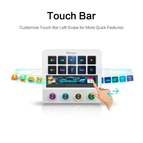 MiraBox Stream Deck Controller N4 Pro N4 Touch Control, USB Expansion,Visual Shortcuts 10 Programmab