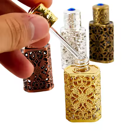Luxury 3ml Mini Antiqued Perfume Refillable Bottle Arab Style Essential Oils Atomizer Perfume Spray 