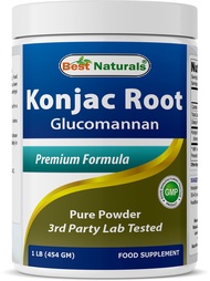 Best Naturals Konjac Root Glucomannan Powder (Non-GMO) - Promotes Healthy Metabolism & Weight Manage