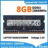 Hynix RAM DDR3 8GB 1866MHz หน่วยความจำแล็ปท็อป2Rx8 PC3-14900S 204Pin SODIMM 1.5V DDR3โน้ตบุ๊ค RAM โม