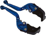Carbony Color Lever Brake Clutch Left & Right Set Blue (Extended Lever Gray Adjuster Black) Yamaha Y