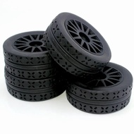 4pcs 70mm 12mm Hex 1/10 RC Rally Racing Street Tires And Hard Plastic Wheels For 1:10 Scale On Road 