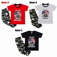 Camo Shirt Budak Camouflage Kid Tshirts Baju Askar Lengan Panjang Budak Unisex , Baju Tidur, Baju Bu
