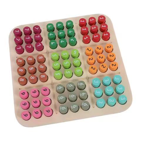 1Set Wooden Sudoku Game Set Self Exploration Discovery Logical Concepts Kids Supplies Wooden Sudoku
