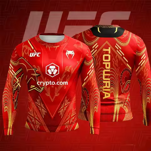 Autumn/Winter New UFC Unrivaled Red Ilia Topuria Boxing Sweatshirt MMA Men Women Oversized Breathabl