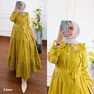 Pabrik Baju AURA DRESS Bahan RAYON BUSUI Gamis Dres Wanita Terbaru 2022 Gamis Dress Kondangan Model Terbaru Gamis Wanita Dewasa Polos Bahan Adem Gamis Putih Pengajian