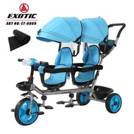 Exotic Sepeda Anak Bayi Balita Dorong Roda 3 Tricycle Exotic ET8809 2 Kursi Blue