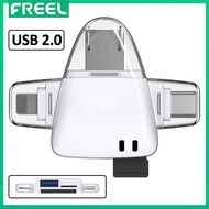 FREEL USB Type C Lightning 3 in 1 port to TF Card SD Card and USB 2.0 Card Reader,OTG Card Reader adapter suitable for camera /phone /PC computer /U disk /laptop /MacBook and more
