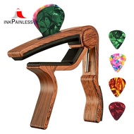 Guitar Capo with Pick Holder and 4 Guitar Picks for Acoustic Electric Guitar Ukulele Mandolin Banjo