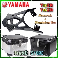 Yamaha Y15ZR Y16ZR Monorack + Aluminum Box Full Set Aluminum Top Box Premium X CNC Alloy Kotak Motor Carrier Y15 Y16 Rac