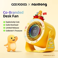 【GOOJODOQ x Nailoong】 High Speed ​​Desktop Fan 100 Speed ​​Digital LED Display RGB Wall Mount Adjust
