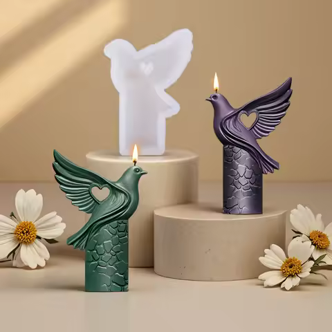 Peace Dove Candle Mold 3D Pigeon Ornament Aromatherapy Soap Gypsum Sculpture Gifts Making Epoxy Sili