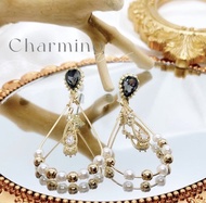 |華麗典雅| Charming - 氣質珍珠水滴皓石耳環