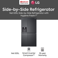 LG 635L Inverter Side-by-Side GC-L257CQEL | UVnano Water Dispenser Matte Black Finish Peti Sejuk Sabah 冰箱