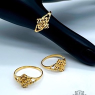 Fancy Jewellery Emas 916 Cincin 4 bunga Emas 916 tulen Bajet Emas 916