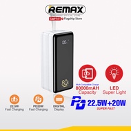 [Remax Energy] RPP-291 80000mAH Super Large Capacity 22.5W + PD20W Outdoor Super Fast Charging with LED Flash Light Power Bank