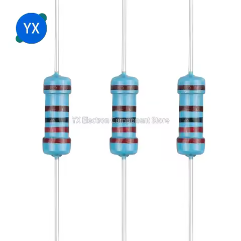 50PCS 0.5W 1/2W Metal Film Resistor Power Resistor 0.1~1M 2 4.7 10R 47 100 220 360R 470 1K 2.2K 10K 