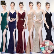 Formal Civil Wedding Dress for Wmen on Sale Long Mermaid Sequin Evening Dinner Gown for ninang Party Large Size Fashion