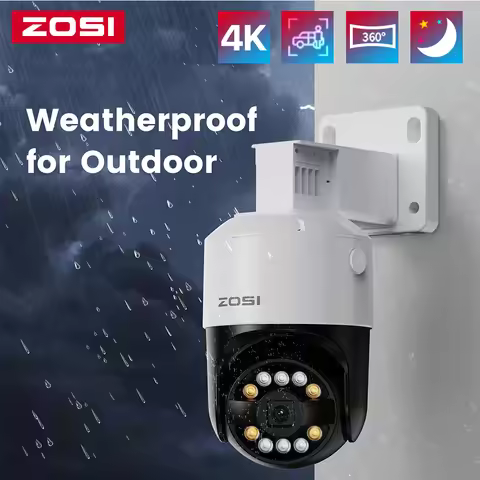 C296 4K 8MP/5MP PoE IP Security Camera Outdoor AI Detection 360°Auto Track Pan/Tilt Surveillance Cam