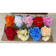 Artificial flowers, peony cluster with 7 decorative flowers
