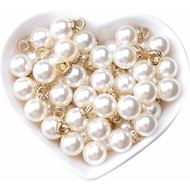 2pcs Pearl Beads with Rhinestone Hole Charms for Dangle Earrings Necklace Bracelet DIY Jewelry Makin