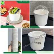 [40 sets]Double-layer white heat-resistant paper bowl 390ml TDP