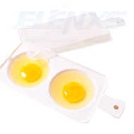 (18)Plastic Egg Cooker Microwave Boiler 2 Eggs Poached Cooking Tools