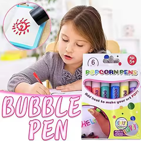 Diy Bubble Popcorn Drawing Pens Magicals Puffys Pen 6 Color Puffys Bubble 3d Art Pen Creative Marker