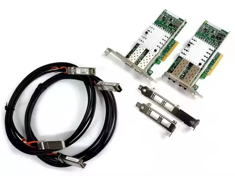 X520-DA2 Intel 10G Network Kit 2x 10 Gigabit NIC GBe SFP 2x 1m SFP+ Cable