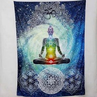 七脈輪曼陀羅魔法布(冥想打座/掛布/卓布/瑜伽/占卜/座墊布)