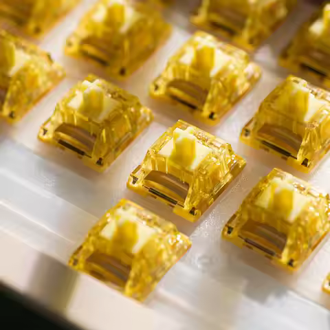 Akko V5 Pro Cream Yellow Switch 5 Pin 50gf Thocky Linear Switch Factory Lubed Compatible with Cherry