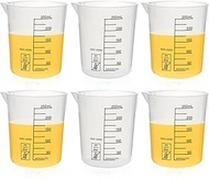 ULAB Scientific Stackable Graduated Plastic Beakers, 6pcs of Vol.250ml(8.45oz), with Easy-to-Read Pr